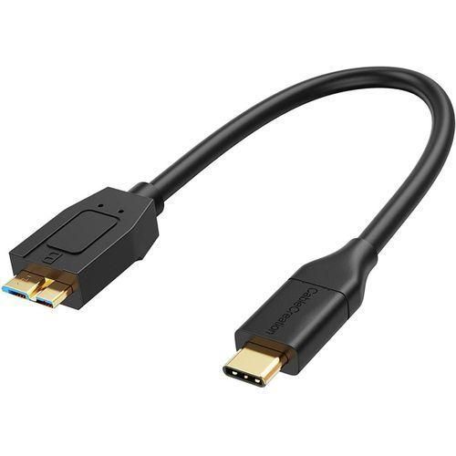 LASA Câble USB Type-C vers Micro-B 3.1 – 30 cm – Pour Disques Durs Externes et Données Ultra-Rapides