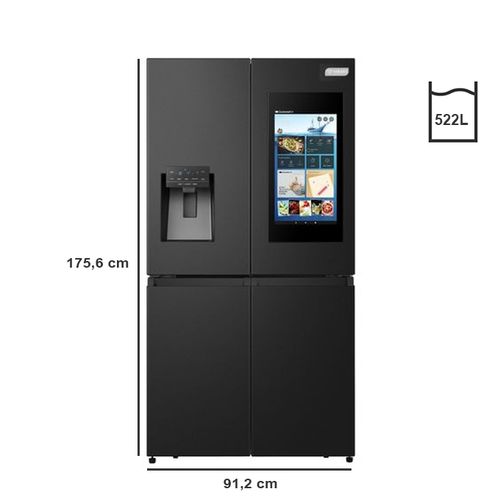 SMART TECHNOLOGY Réfrigérateur Américain 4 Battants NFRST INVT 522L Smart(STR-688WIH) – Gris - Garantie 12 Mois