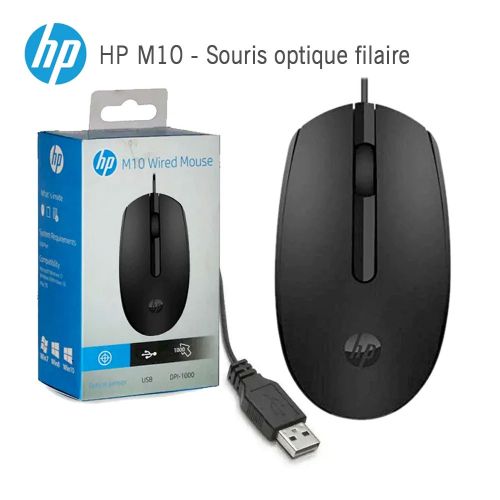 Hp Souris Filaire HP M10 -1000 DPI - Noir
