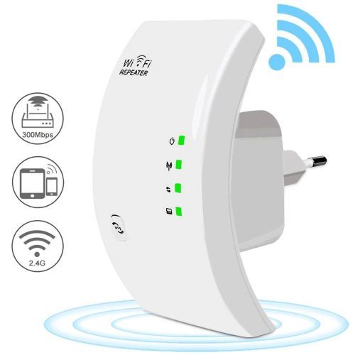 Répéteur WiFi Sans Fil 300Mbps, Amplificateur De Signal Wifi Longue Portée-Blanc